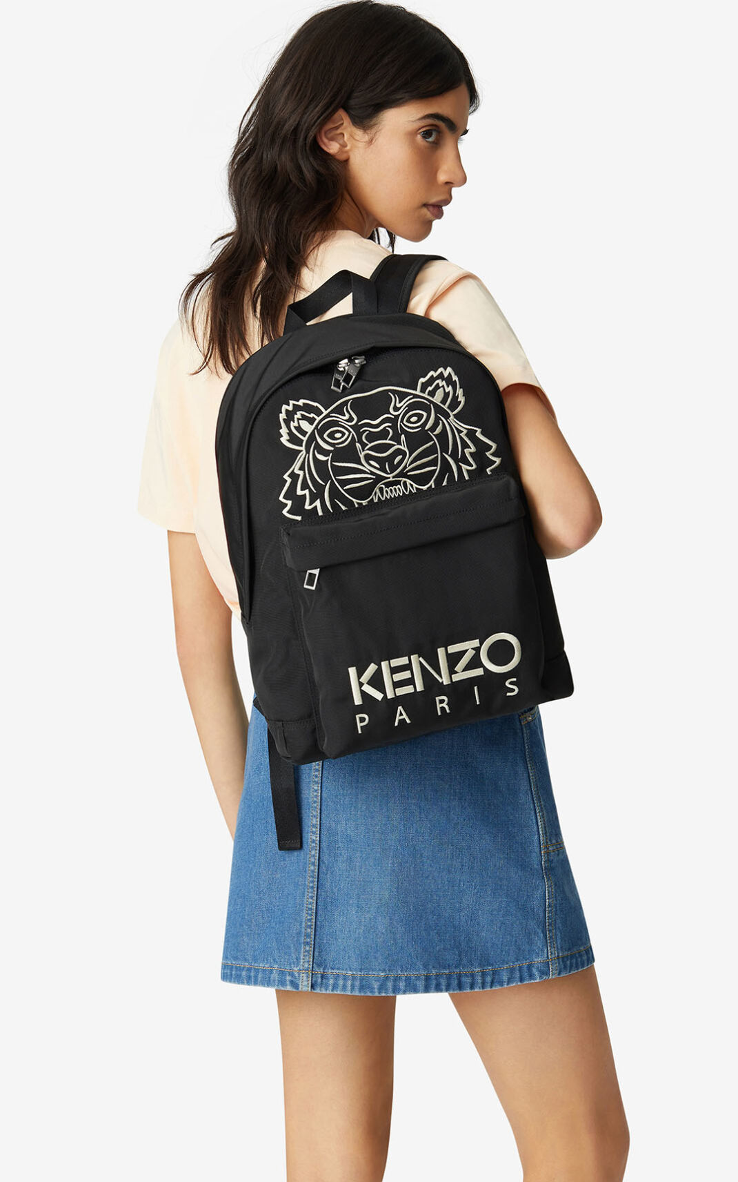 Kenzo Kampus Tiger Sırt Çantası Erkek Siyah | 0536-LBRXF